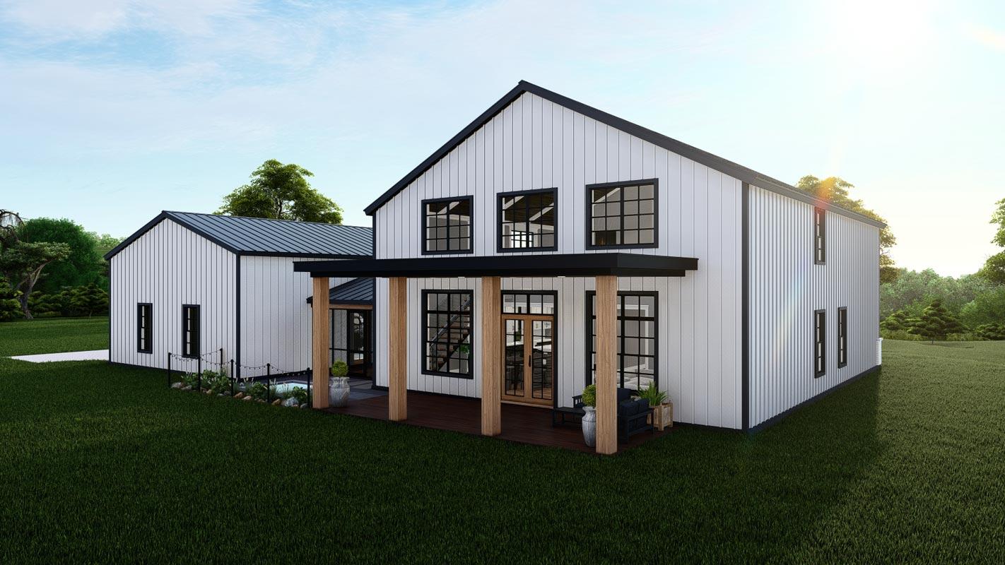 Plan 25430TF: Transitional Farmhouse Plan with Vaulted Living / Dining Area and Loft - 3551 Sq Ft - Image #8 - Barndominium, Contemporary, Country, Modern Farmhouse, New American, Rustic, Transitional