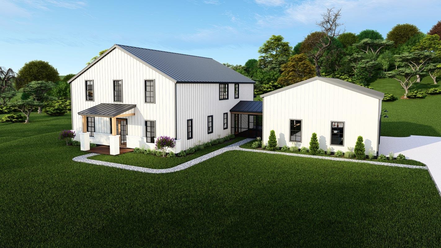 Plan 25430TF: Transitional Farmhouse Plan with Vaulted Living / Dining Area and Loft - 3551 Sq Ft - Image #13 - Barndominium, Contemporary, Country, Modern Farmhouse, New American, Rustic, Transitional