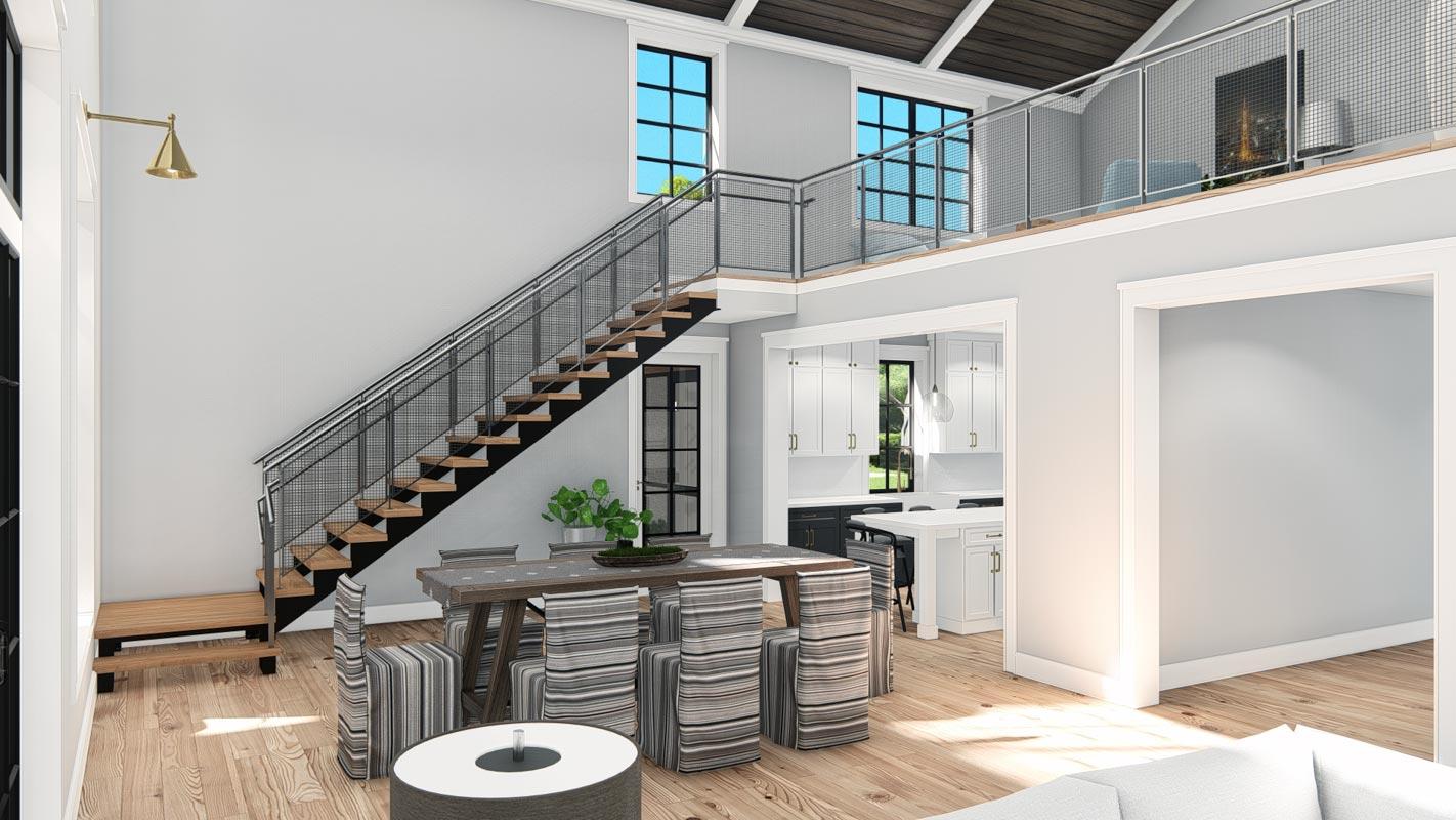 Plan 25430TF: Transitional Farmhouse Plan with Vaulted Living / Dining Area and Loft - 3551 Sq Ft - Image #18 - Barndominium, Contemporary, Country, Modern Farmhouse, New American, Rustic, Transitional