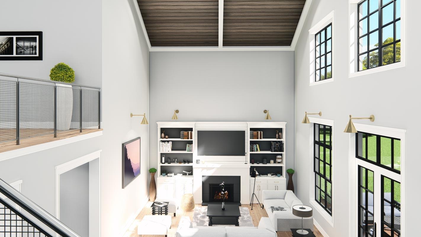 Plan 25430TF: Transitional Farmhouse Plan with Vaulted Living / Dining Area and Loft - 3551 Sq Ft - Image #23 - Barndominium, Contemporary, Country, Modern Farmhouse, New American, Rustic, Transitional