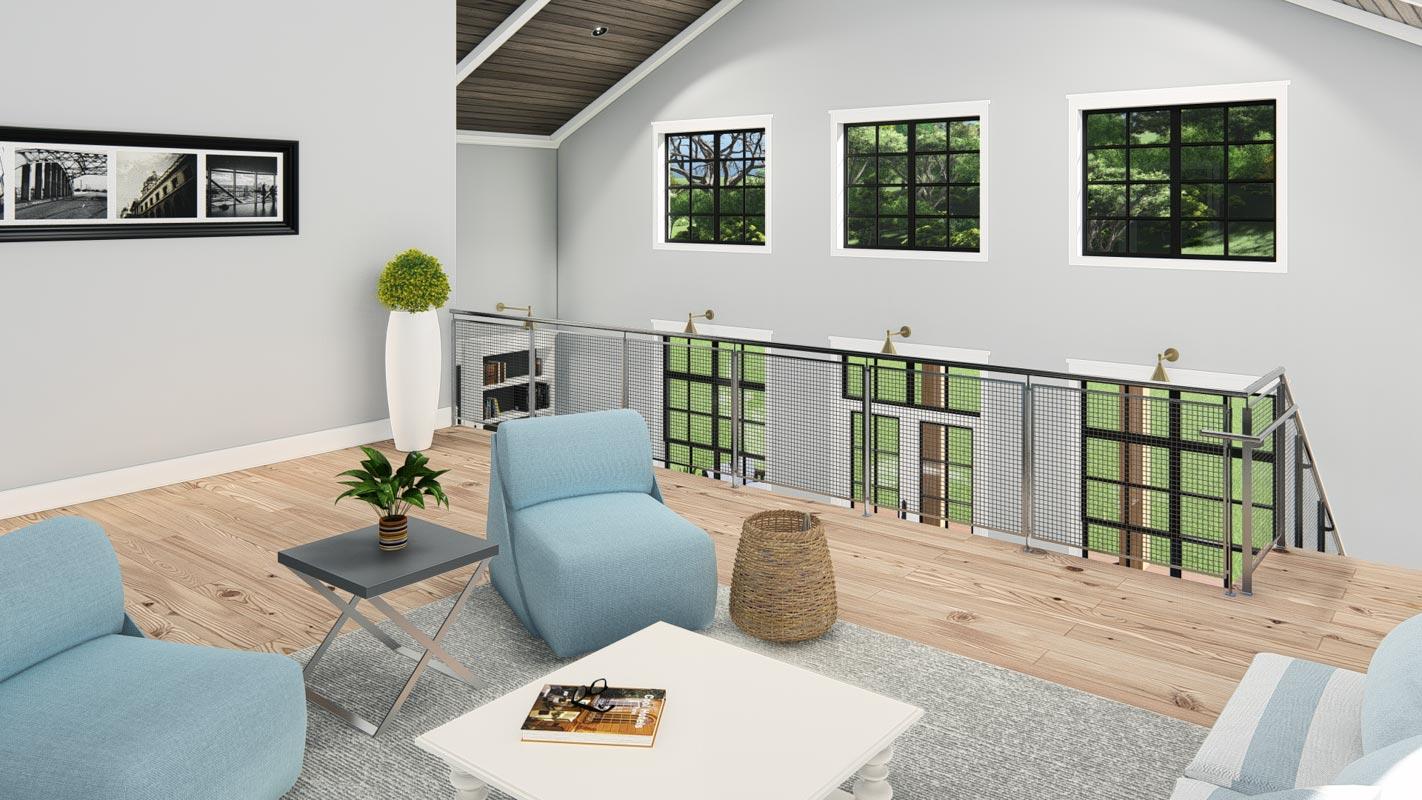 Plan 25430TF: Transitional Farmhouse Plan with Vaulted Living / Dining Area and Loft - 3551 Sq Ft - Image #27 - Barndominium, Contemporary, Country, Modern Farmhouse, New American, Rustic, Transitional