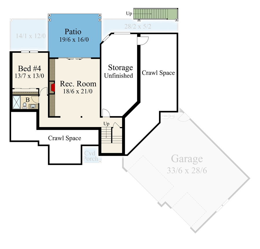 Plan 85370MS: 5-Bed Modern Farmhouse Plan Flex Room on 1st and 2nd Floors - Floor Plan - 3rd Floor - Farmhouse, Modern Farmhouse, Rustic