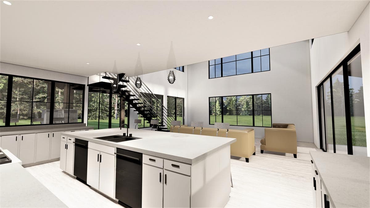 Plan 490095NAH: 3-Bedroom Modern Barndominium-Style House Plan under 2000 Square Feet - Image #8 - Barndominium, Country, Modern Farmhouse, Mountain, New American, Vacation