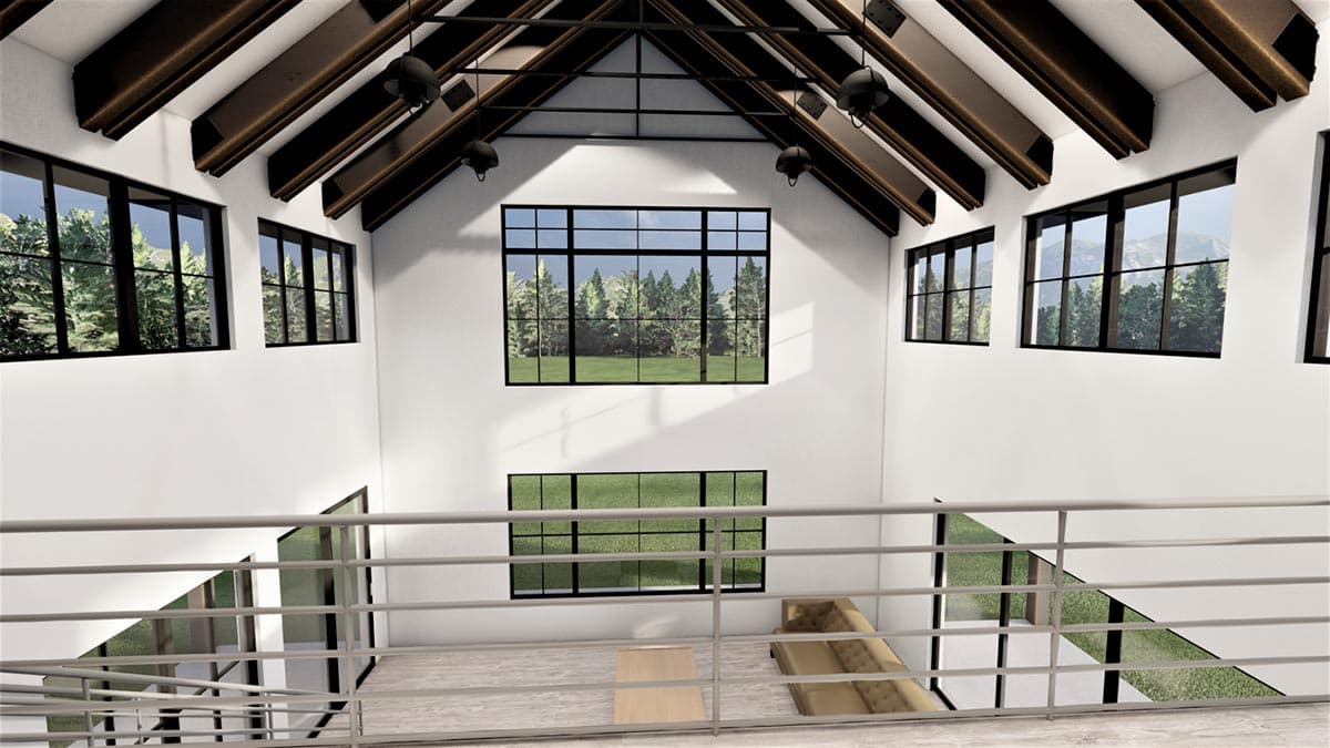 Plan 490095NAH: 3-Bedroom Modern Barndominium-Style House Plan under 2000 Square Feet - Image #9 - Barndominium, Country, Modern Farmhouse, Mountain, New American, Vacation
