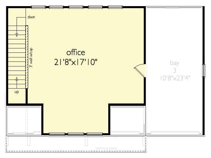Plan 29915RL: Detached 3-Car Garage with Home Office Above - Floor Plan - 2nd Floor - Traditional