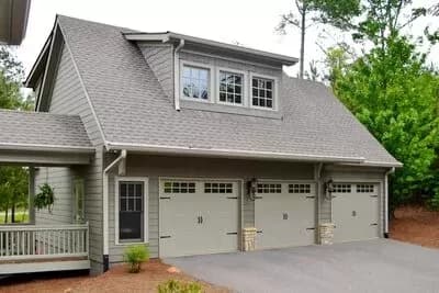 Detached 3-Car Garage with Home Office Above