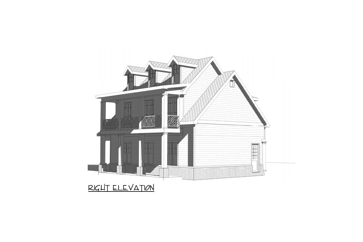 Plan 92032VS: Southern-Style ADU House Plan Under 1000 Square Feet with Elevator - Image #5 - Carriage, Colonial, Louisiana-Style, New Orleans, Southern, Traditional, Vacation