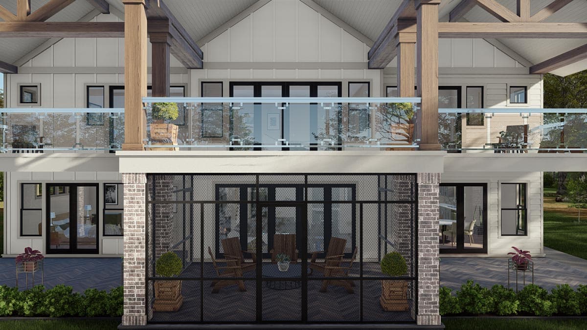 Plan 25432TF: Well-appointed Modern Farmhouse Plan with Stacked Rear Porches and Bunk Room - Image #10 - Country, Farmhouse, Modern Farmhouse, New American