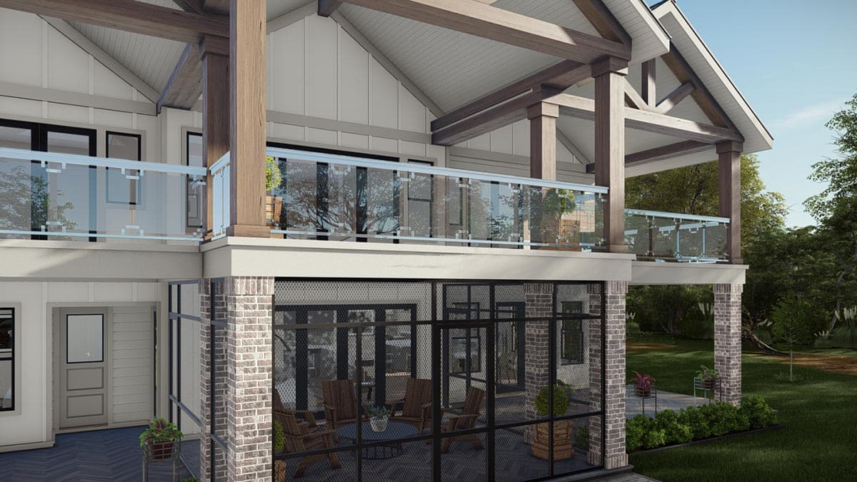Plan 25432TF: Well-appointed Modern Farmhouse Plan with Stacked Rear Porches and Bunk Room - Image #11 - Country, Farmhouse, Modern Farmhouse, New American