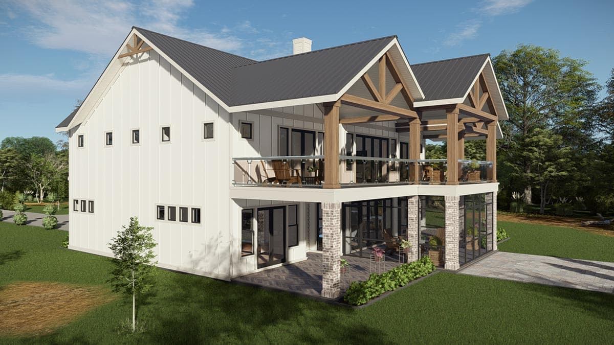 Plan 25432TF: Well-appointed Modern Farmhouse Plan with Stacked Rear Porches and Bunk Room - Image #13 - Country, Farmhouse, Modern Farmhouse, New American
