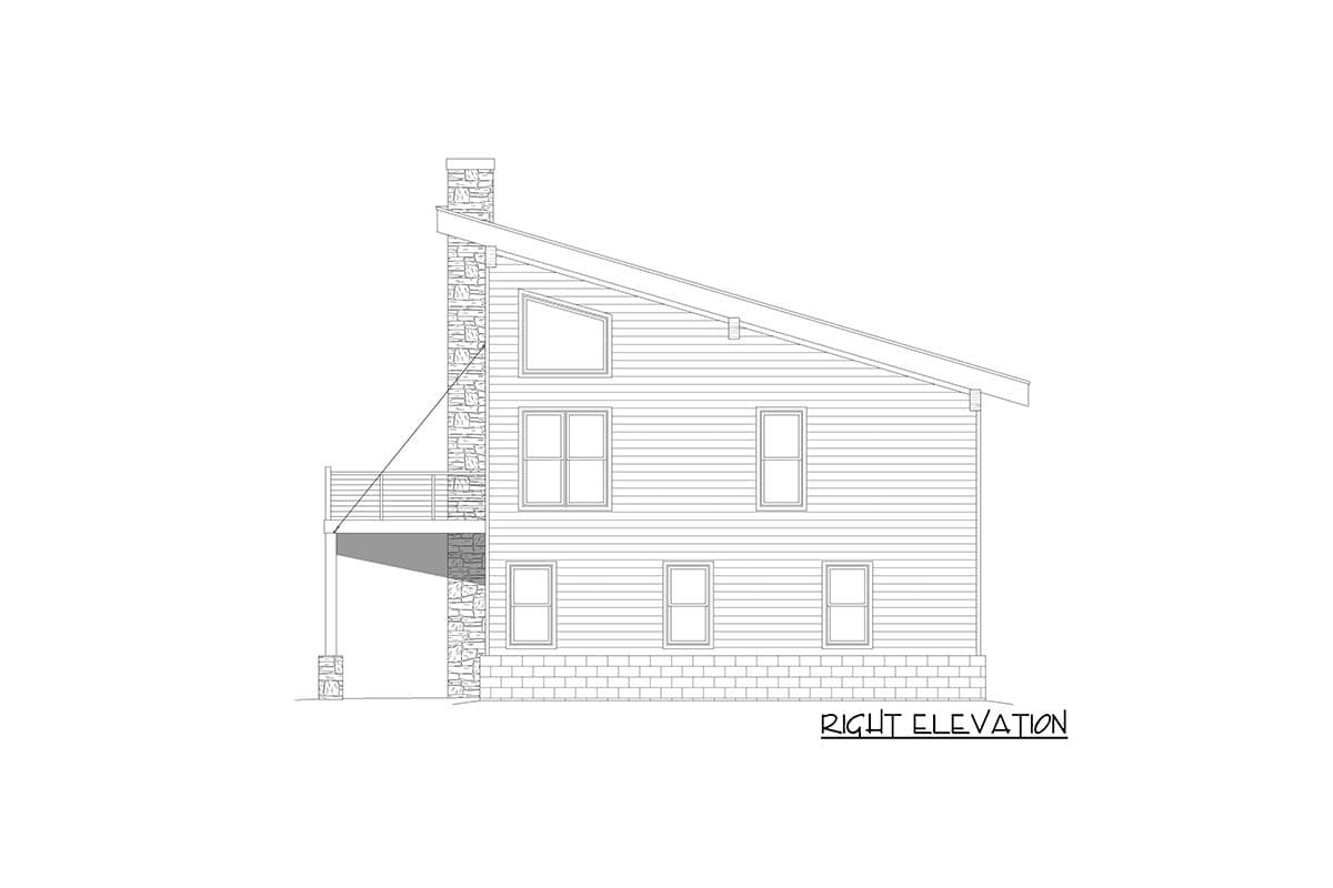 Plan 680056VR: 4-Bed Modern Mountain House Plan with Ship-Ladder Access to Third Floor Loft - Image #5 - Contemporary, Modern, Northwest, Rustic, Vacation