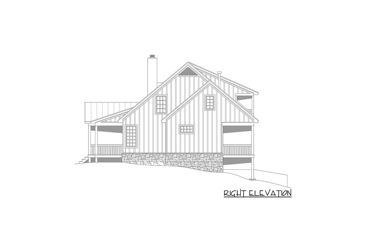 Plan 680058VR: 2100 Square Foot Country Home Plan Under 50-Feet Wide - Image #5 - Cottage, Country, Craftsman, Farmhouse, Mountain