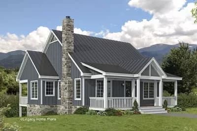2100 Square Foot Country Home Plan Under 50-Feet Wide