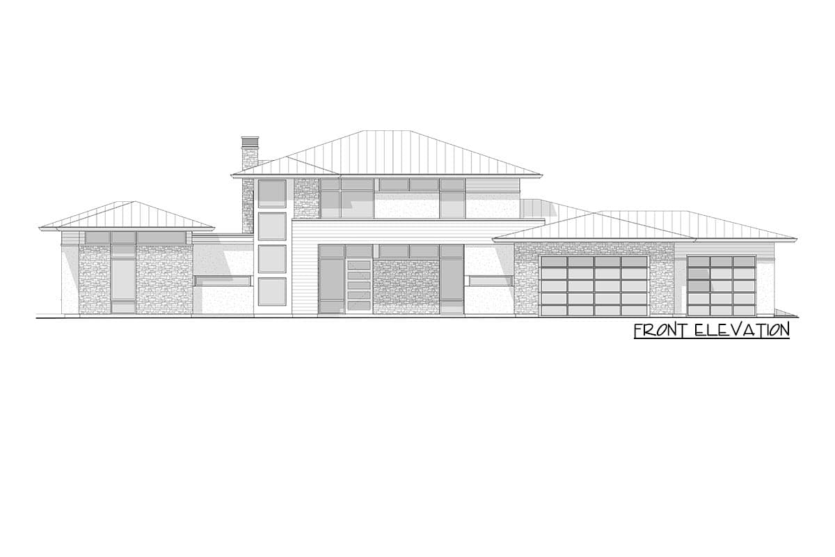 Plan 270066AF: Sleek Contemporary House Plan Under 3500 Square Feet with Lower Level Expansion - Image #5 - Contemporary, Prairie, Ranch, Transitional