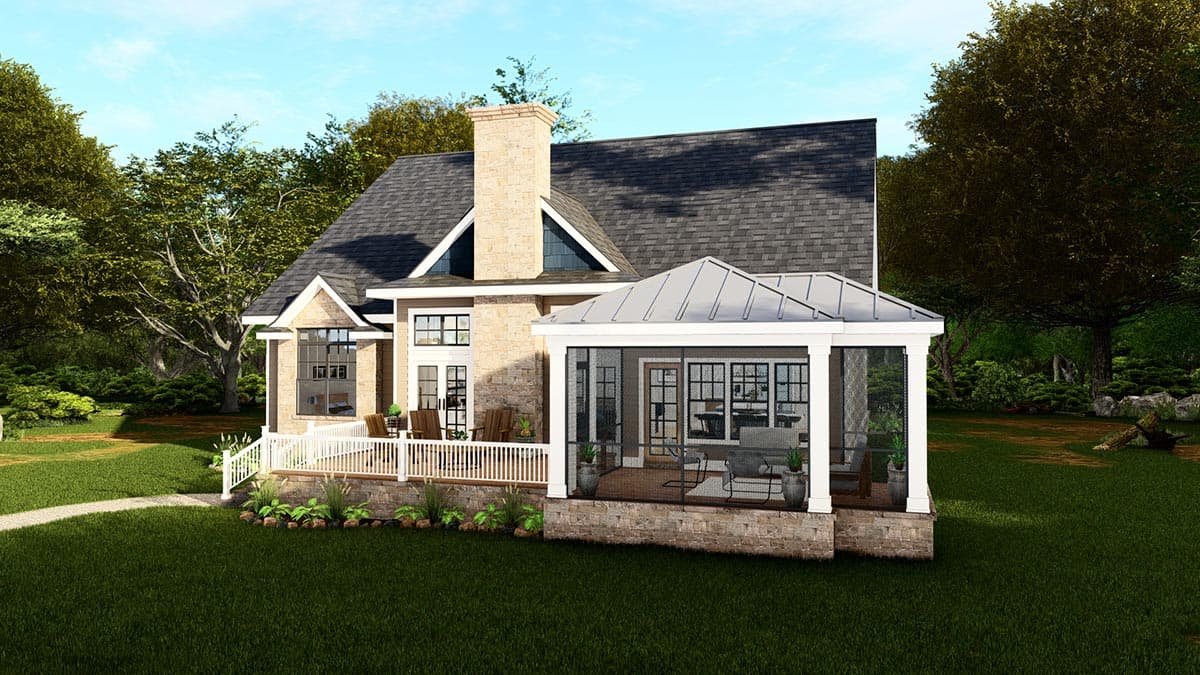 Plan 25431TF: Lake House Retreat with Upstairs Rec Room and 2-Story Living Room - Image #7 - Bungalow, Cottage, Craftsman, New American, Rustic
