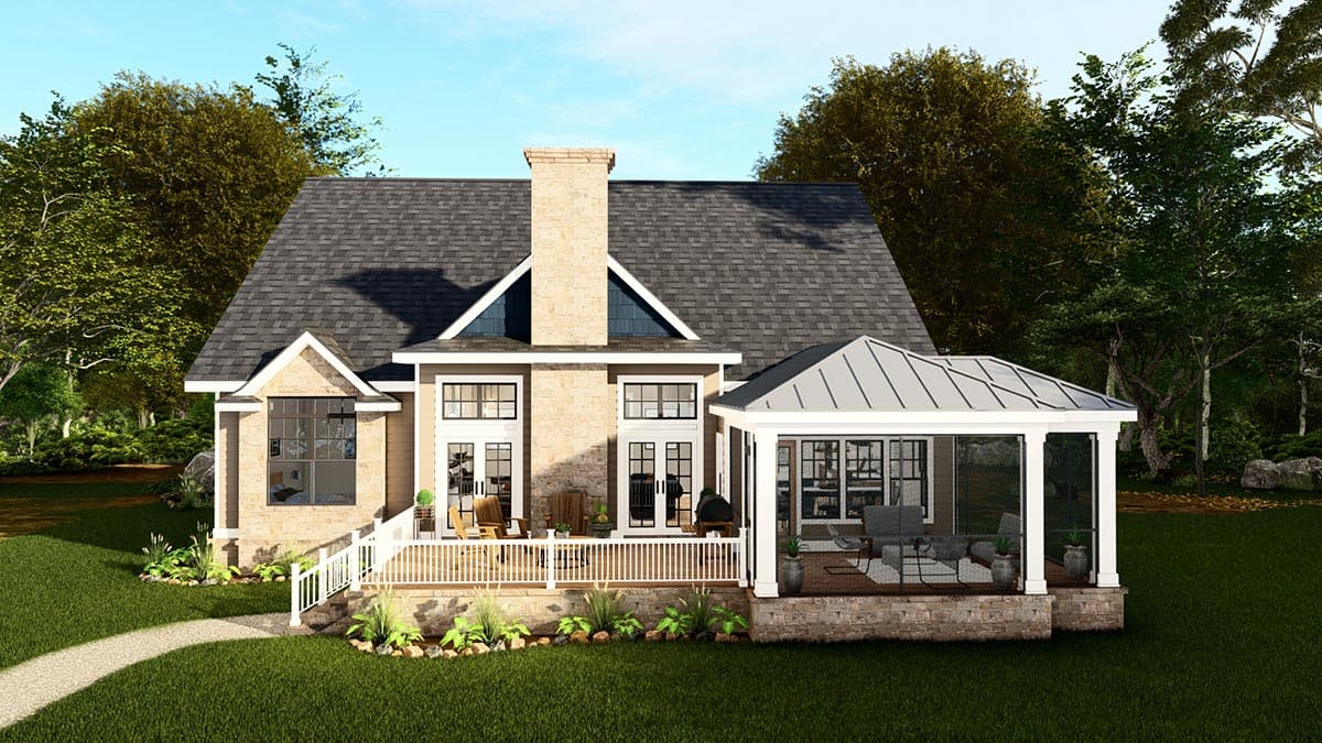 Plan 25431TF: Lake House Retreat with Upstairs Rec Room and 2-Story Living Room - Image #8 - Bungalow, Cottage, Craftsman, New American, Rustic