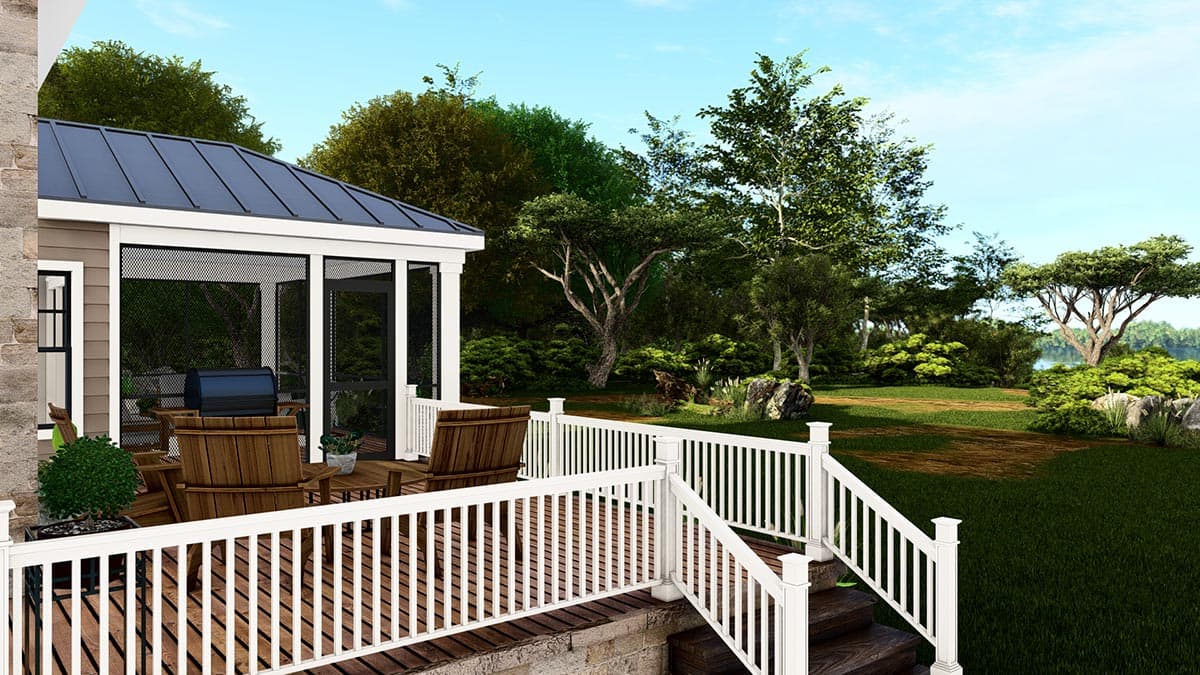 Plan 25431TF: Lake House Retreat with Upstairs Rec Room and 2-Story Living Room - Image #11 - Bungalow, Cottage, Craftsman, New American, Rustic