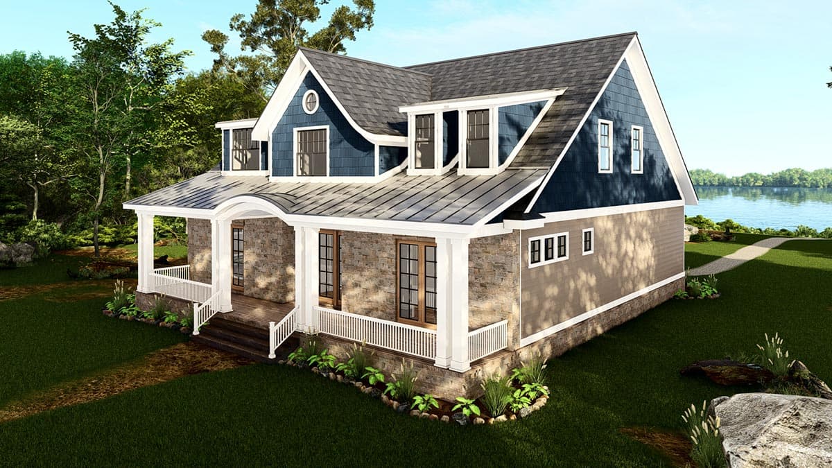 Plan 25431TF: Lake House Retreat with Upstairs Rec Room and 2-Story Living Room - Image #13 - Bungalow, Cottage, Craftsman, New American, Rustic