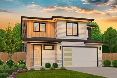 2000 Square Foot Contemporary 2-Story Narrow Lot House Plan