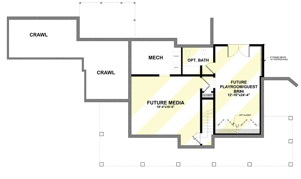 Plan 92038VS: Classic Farmhouse Plan with Wraparound Porch and Private Office above Garage - Floor Plan - Optional Lower Level - Country, Farmhouse, Southern, Traditional