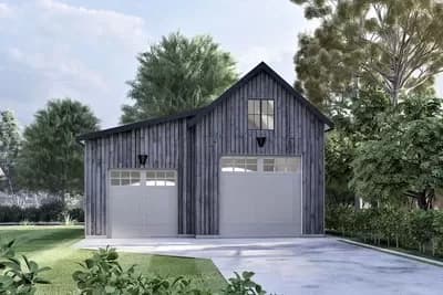 2 Bay Rustic Farmhouse-Style Detached Garage