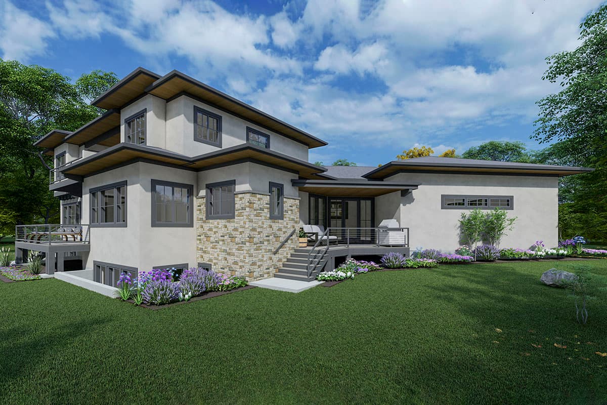 Plan 64534SC: Prairie-Style Home Plan with Courtyard Entry and Large Garage - Image #7 - Country, Craftsman, Mountain, Prairie