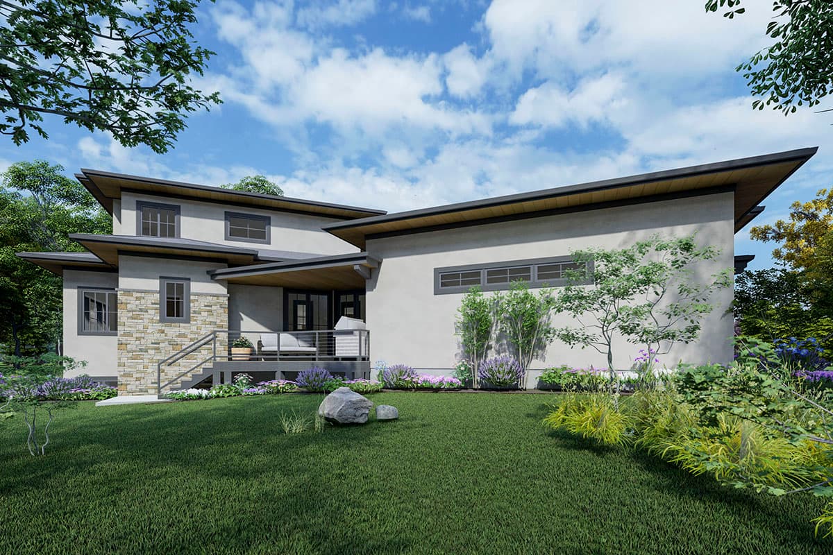 Plan 64534SC: Prairie-Style Home Plan with Courtyard Entry and Large Garage - Image #8 - Country, Craftsman, Mountain, Prairie