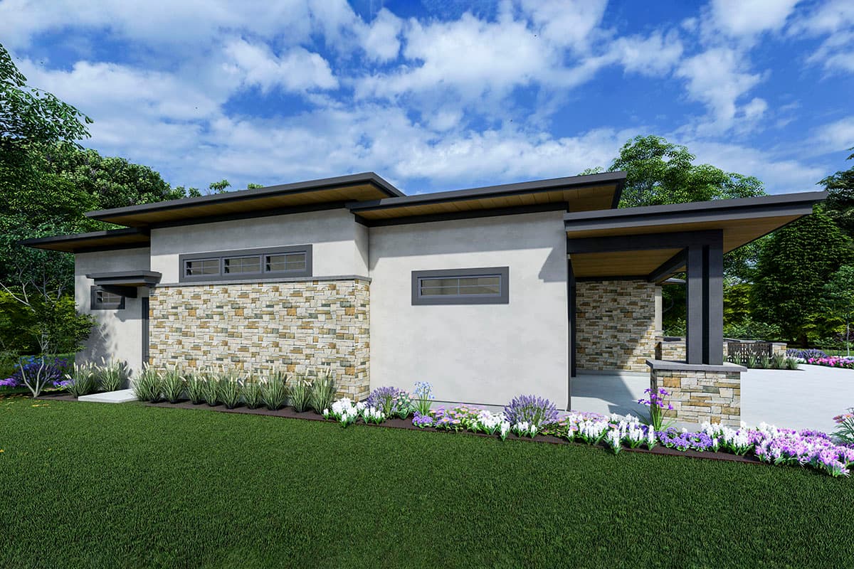 Plan 64534SC: Prairie-Style Home Plan with Courtyard Entry and Large Garage - Image #9 - Country, Craftsman, Mountain, Prairie