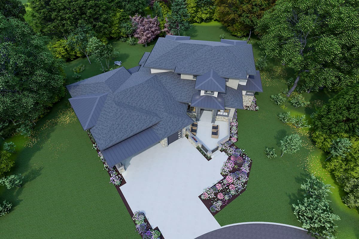 Plan 64534SC: Prairie-Style Home Plan with Courtyard Entry and Large Garage - Image #10 - Country, Craftsman, Mountain, Prairie