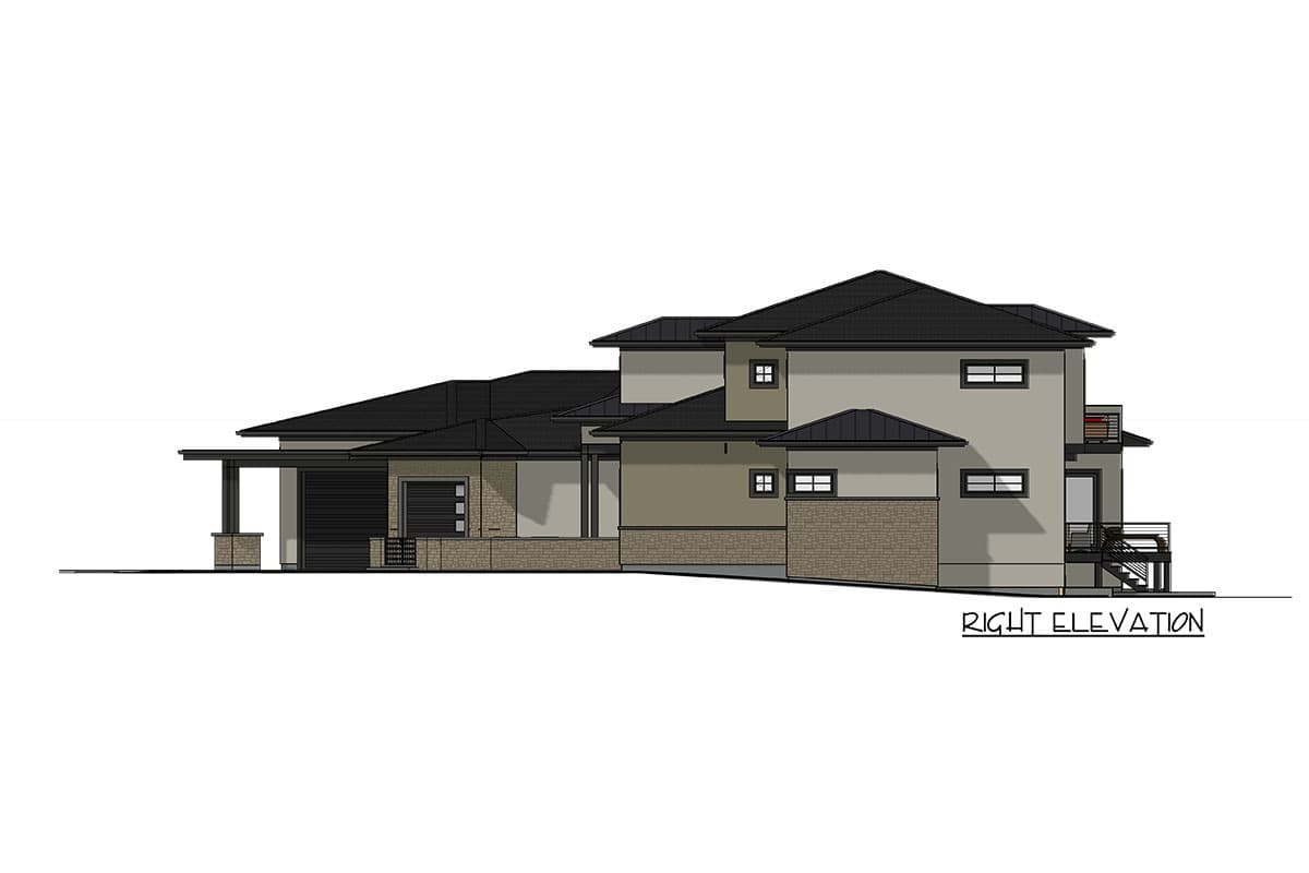 Plan 64534SC: Prairie-Style Home Plan with Courtyard Entry and Large Garage - Image #14 - Country, Craftsman, Mountain, Prairie