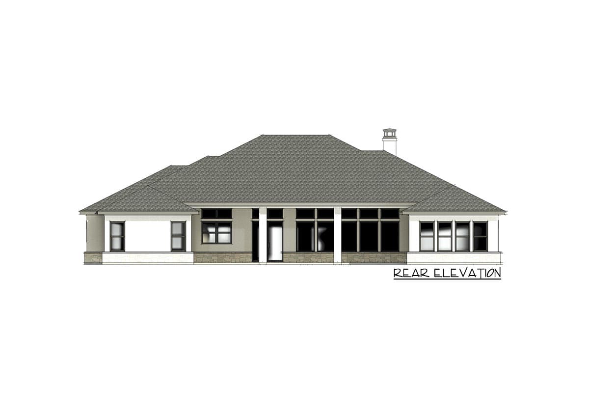 Plan 818020JSS: Over 3,600 Square Foot New American Ranch with Split-bed Layout and Flex Room - Image #7 - Contemporary, Modern, Northwest, Prairie, Transitional