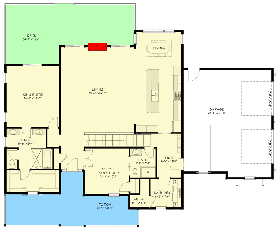 Plan 744508ABR: Just Under 3,000 Square Feet of Traditional 2-Story Farmhouse  - Floor Plan - Main Level - Country, Farmhouse, Traditional
