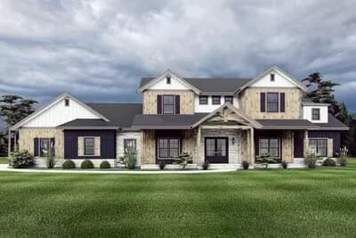 4-Bed Rustic Farmhouse with  Flex Room and Side-entry Garage