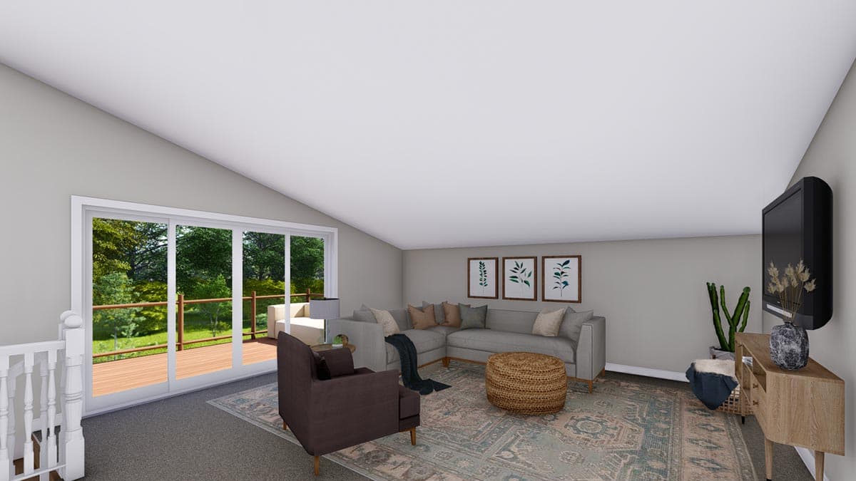 Plan 61398UT: 1200 Square Foot Modern Garage Apartment with 3-Car Capacity - Image #9 - Carriage, Contemporary, Mid Century Modern, Modern