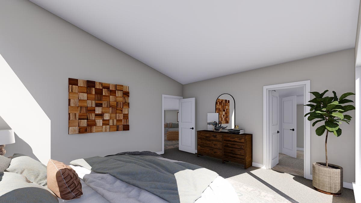 Plan 61398UT: 1200 Square Foot Modern Garage Apartment with 3-Car Capacity - Image #12 - Carriage, Contemporary, Mid Century Modern, Modern