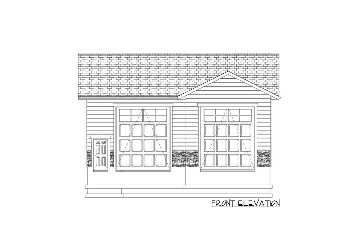 Plan 61410UT: Detached Garage with RV/Boat Bay Plus Standard Vehicle Bay - Image #7