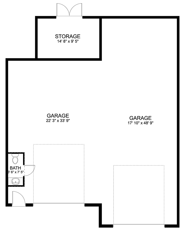 Plan 61410UT: Detached Garage with RV/Boat Bay Plus Standard Vehicle Bay - Floor Plan - Main Level