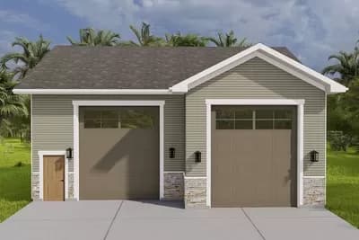 Detached Garage with RV/Boat Bay Plus Standard Vehicle Bay