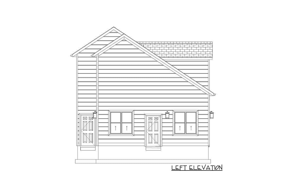Plan 61411UT: 3-Car Garage with 1000-Plus Square Foot Bonus Room Above - Image #9 - Country, Traditional