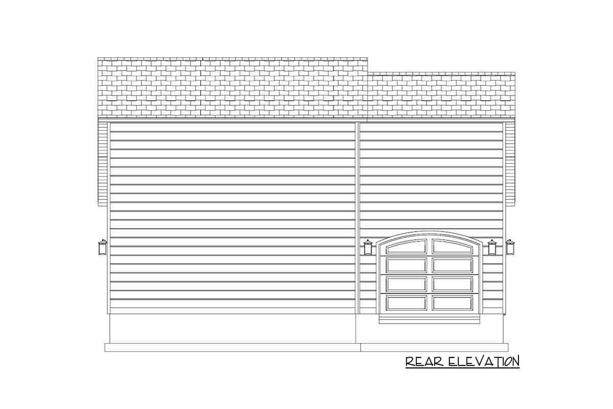 Plan 61411UT: 3-Car Garage with 1000-Plus Square Foot Bonus Room Above - Image #10 - Country, Traditional