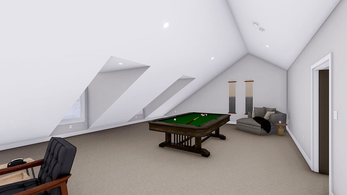 Plan 61411UT: 3-Car Garage with 1000-Plus Square Foot Bonus Room Above - Image #6 - Country, Traditional