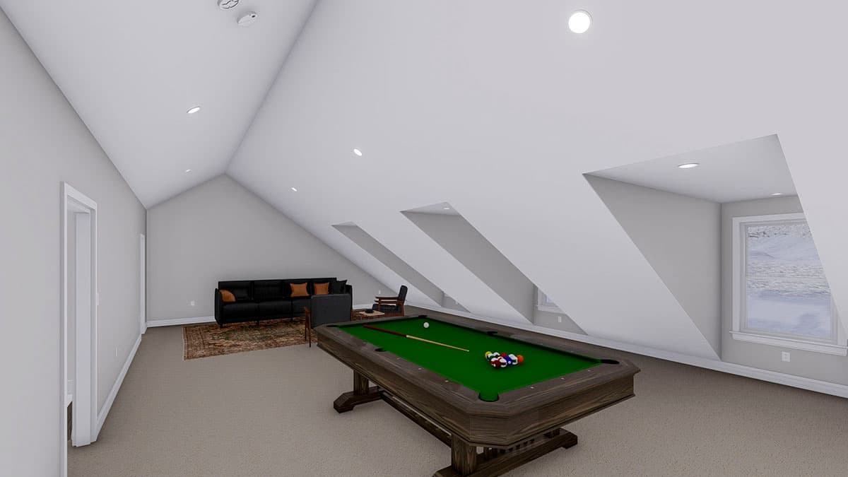 Plan 61411UT: 3-Car Garage with 1000-Plus Square Foot Bonus Room Above - Image #7 - Country, Traditional