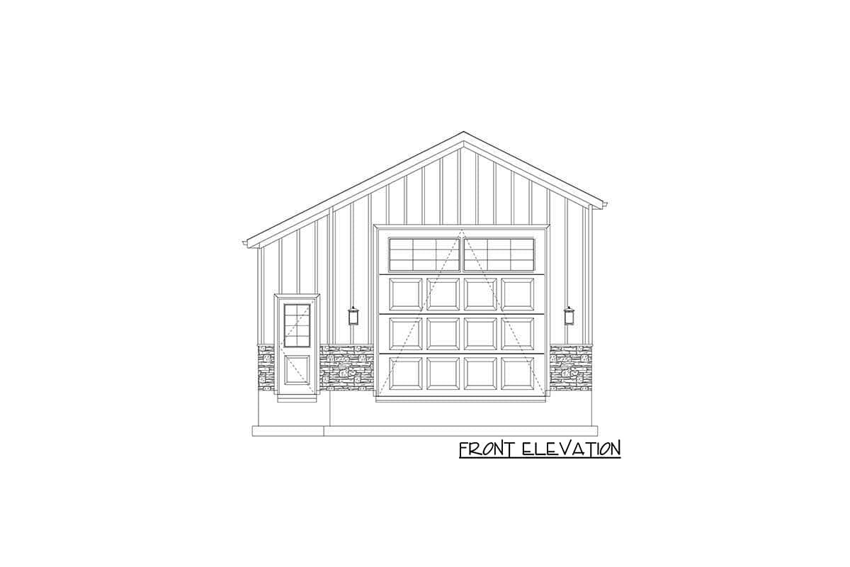 Plan 61412UT: Rustic RV Garage with Over 1000 Square Feet of Parking Plus a Full Bath - Image #7 - Country, Rustic, Traditional