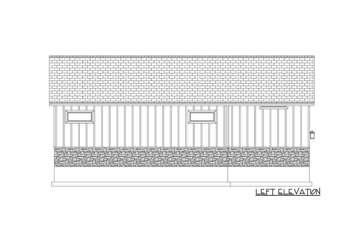 Plan 61412UT: Rustic RV Garage with Over 1000 Square Feet of Parking Plus a Full Bath - Image #8 - Country, Rustic, Traditional