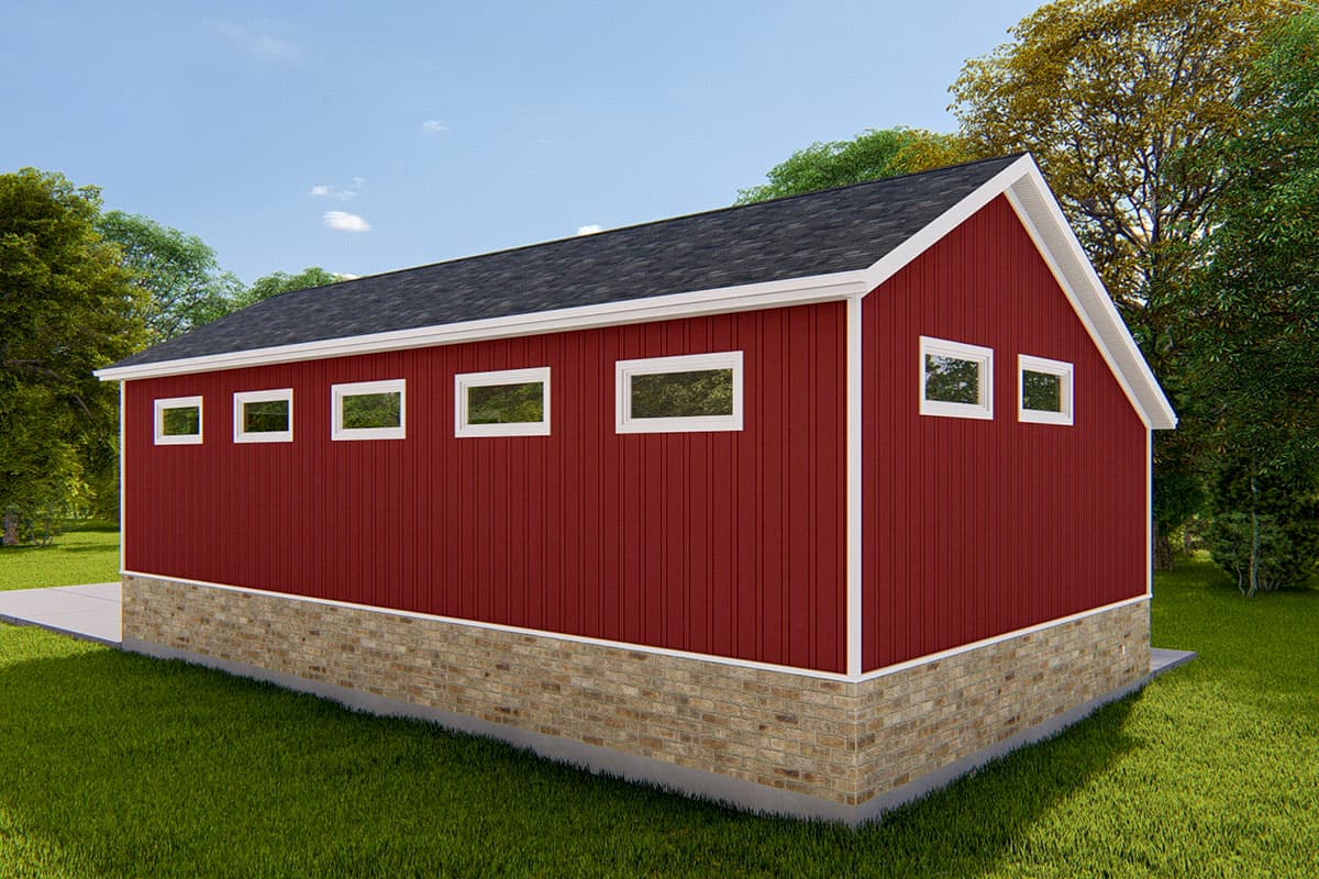 Plan 61412UT: Rustic RV Garage with Over 1000 Square Feet of Parking Plus a Full Bath - Image #4 - Country, Rustic, Traditional