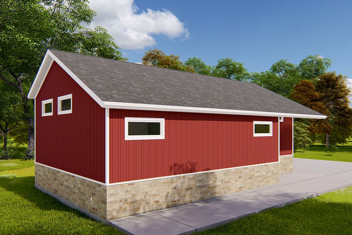 Plan 61412UT: Rustic RV Garage with Over 1000 Square Feet of Parking Plus a Full Bath - Image #5 - Country, Rustic, Traditional