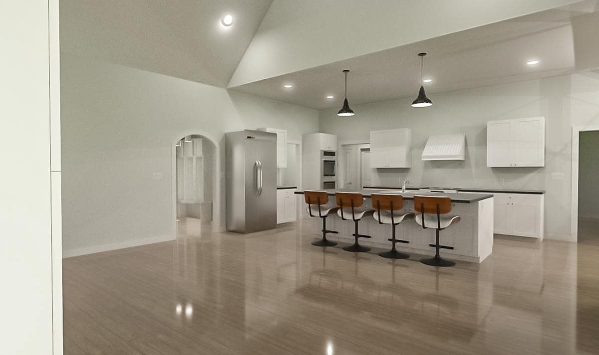 Plan 744510ABR: 1500 Square Foot Contemporary Tudor Cottage House Plan with Flex Room - Image #7 - Cottage, European, Southern, Southern Traditional, Tudor