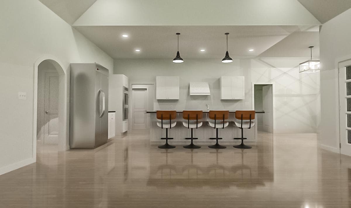 Plan 744510ABR: 1500 Square Foot Contemporary Tudor Cottage House Plan with Flex Room - Image #8 - Cottage, European, Southern, Southern Traditional, Tudor