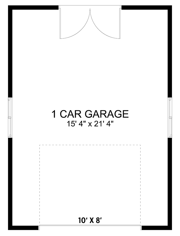 Plan 61414UT: 1-Car 352 Square Foot Detached Garage - Floor Plan - Main Level