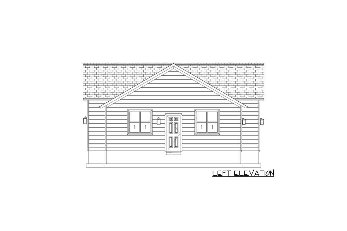 Plan 61415UT: 4-Car Detached Garage Plan with Drive-Thru Double Bay - Image #8 - Traditional